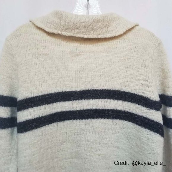 Free People Wool & Linen Earned Stripes Sweater Jacket M - Picture 7 of 13